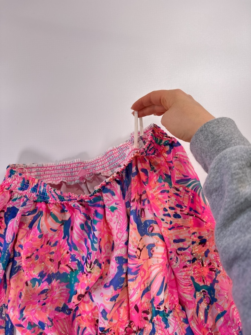Lilly Pulitzer Women’s Romper Off Shoulder Silk Metallic Myri XS - Picture 3 of 13